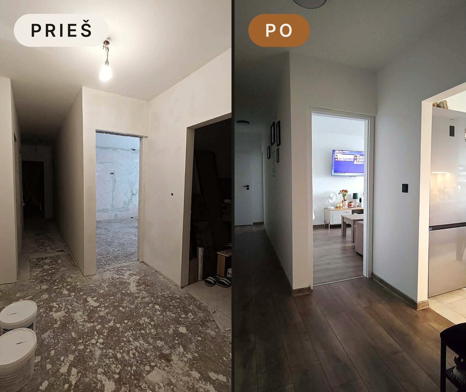 Koridorius ir svetainė – pilna renovacija, Alytus